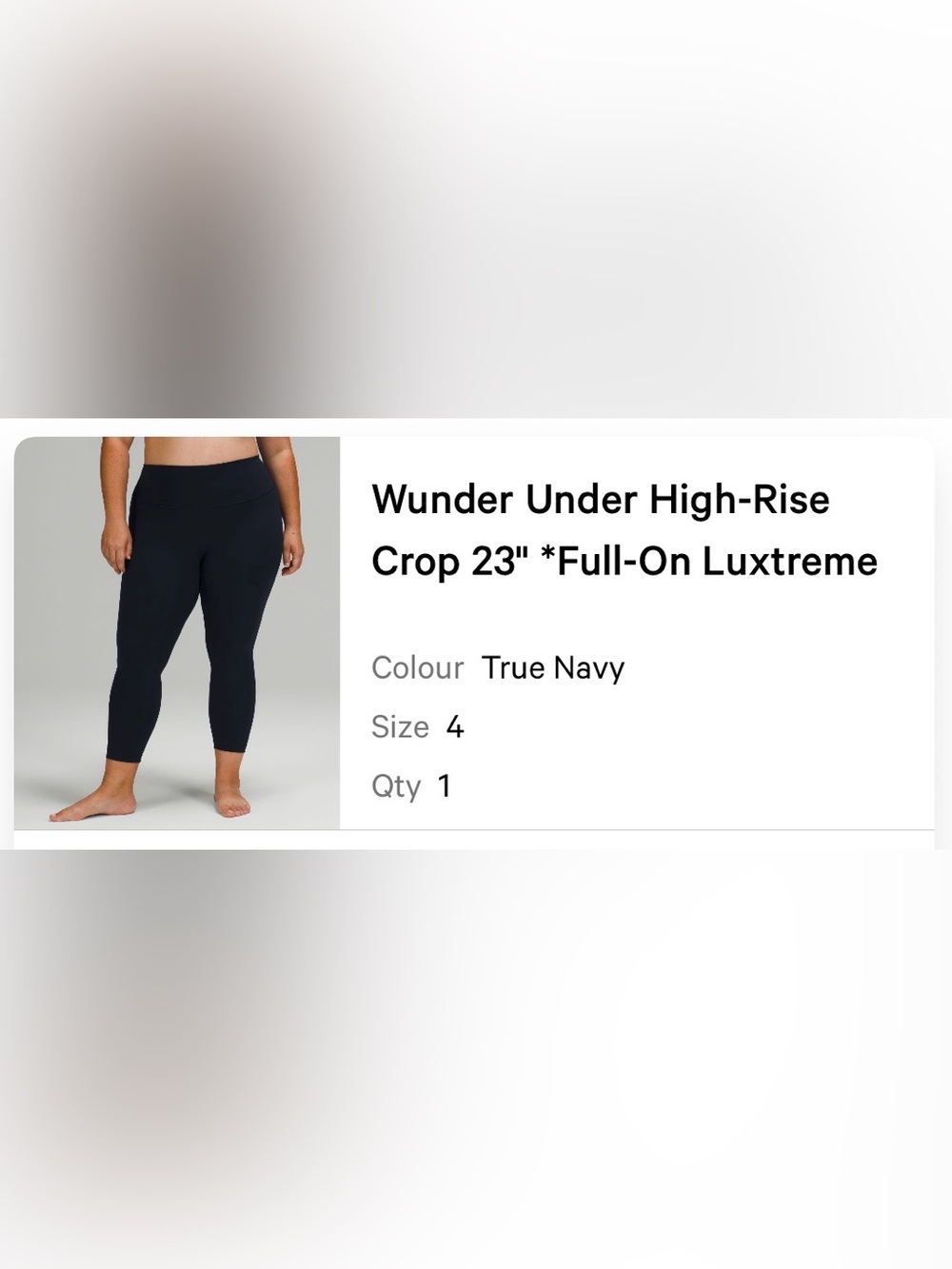 Lululemon Wunder-Under High Rise TRUE NAVY Crop 23” - Picture 4 of 4